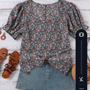 Floral Puff Sleeve Top